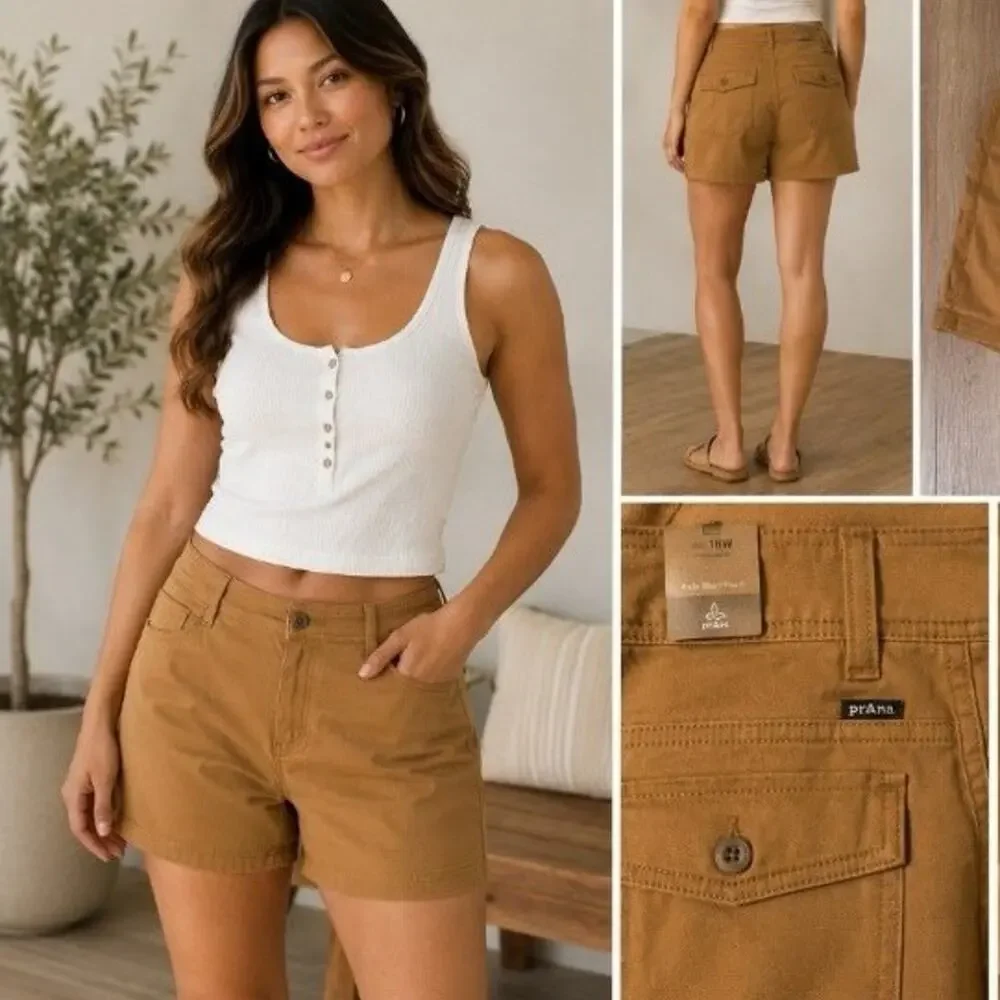 Prana Halle Short Plus II Earthbound Casual Outdoor Hiking Shorts Sz 20w NWT